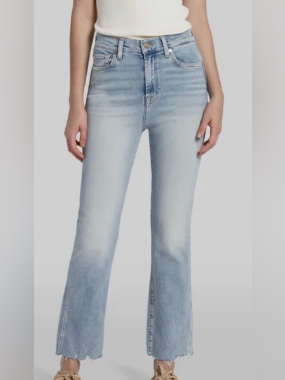 7 For All Mankind Cropped High-Rise Jeans